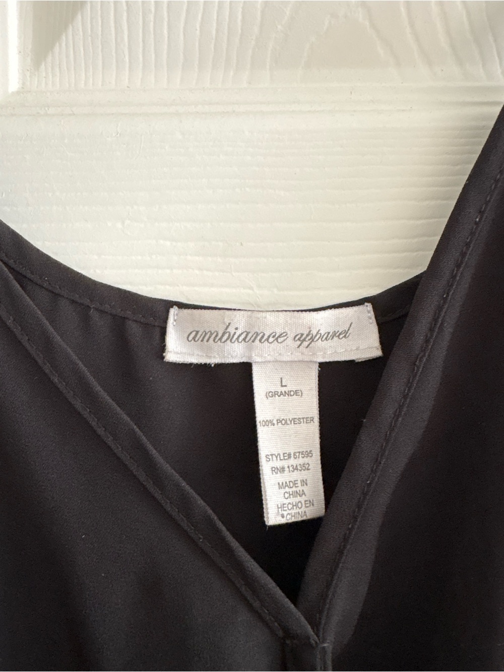 Ambiance Apparel Black V-Neck Sleeveless Blouse